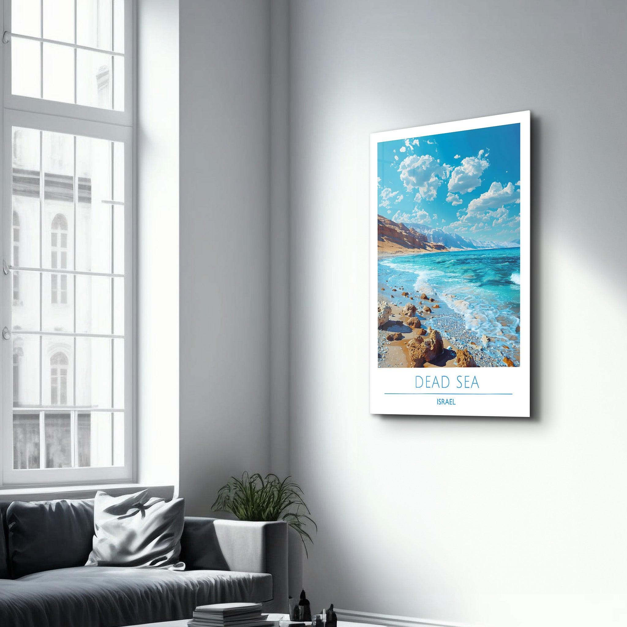 Dead Sea Isreal-Travel Posters | Glass Wall Art - ArtDesigna Glass Printing Wall Art
