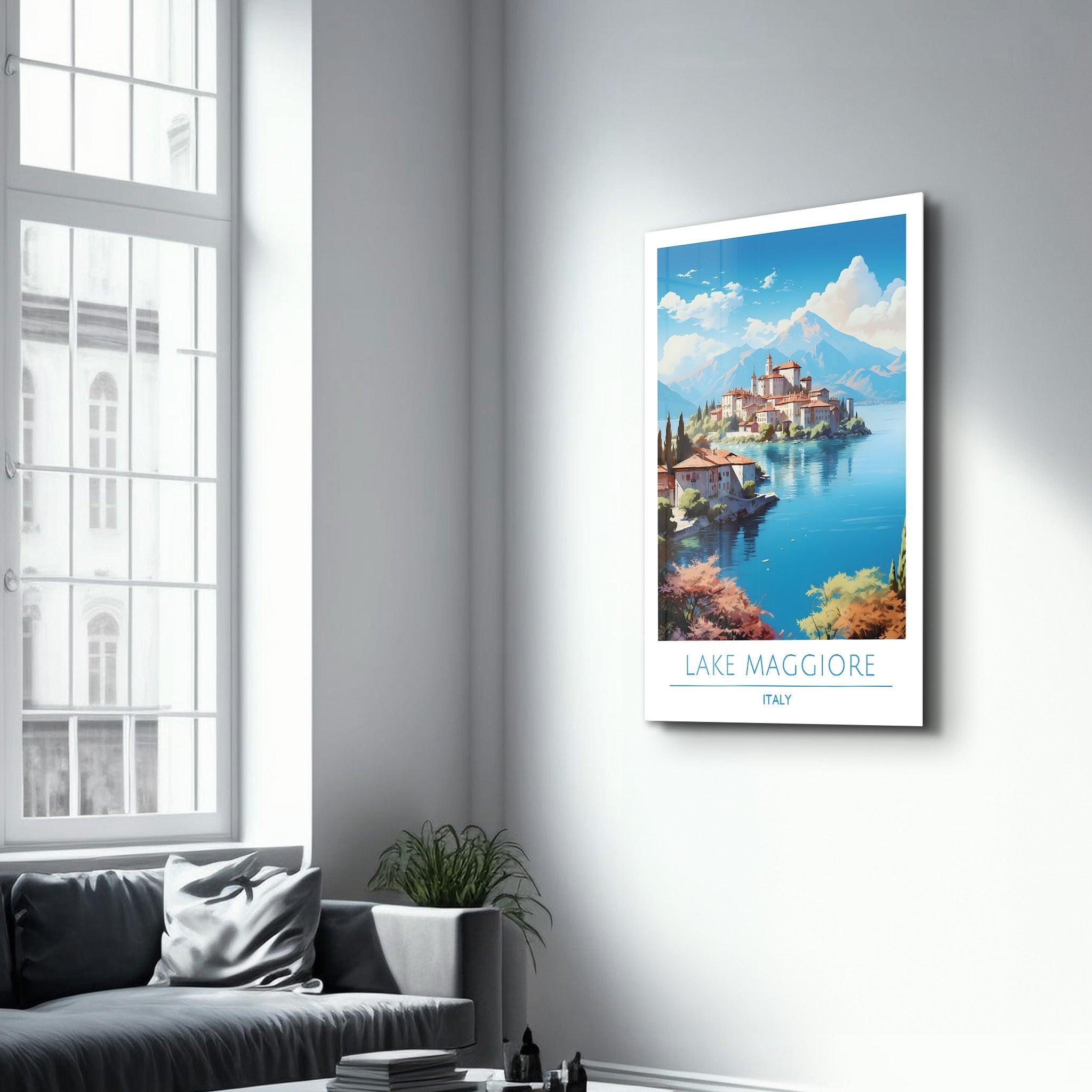 Lake Maggiore Italy-Travel Posters | Glass Wall Art - ArtDesigna Glass Printing Wall Art