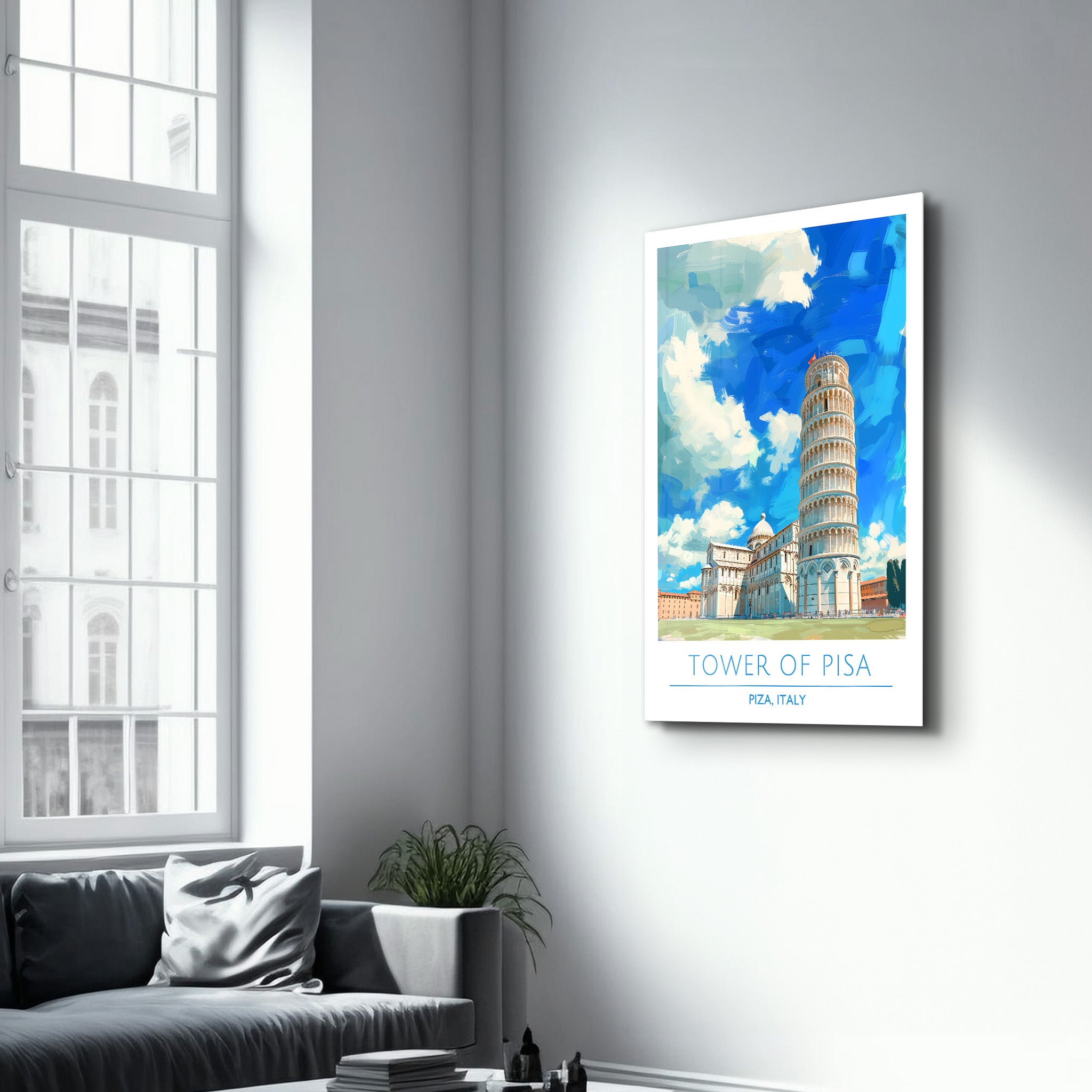 Tower Of Pisa-Piza Italy-Travel Posters | Glass Wall Art