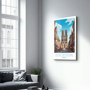 Reims Cathedral France-Travel Posters | Glass Wall Art - ArtDesigna Glass Printing Wall Art