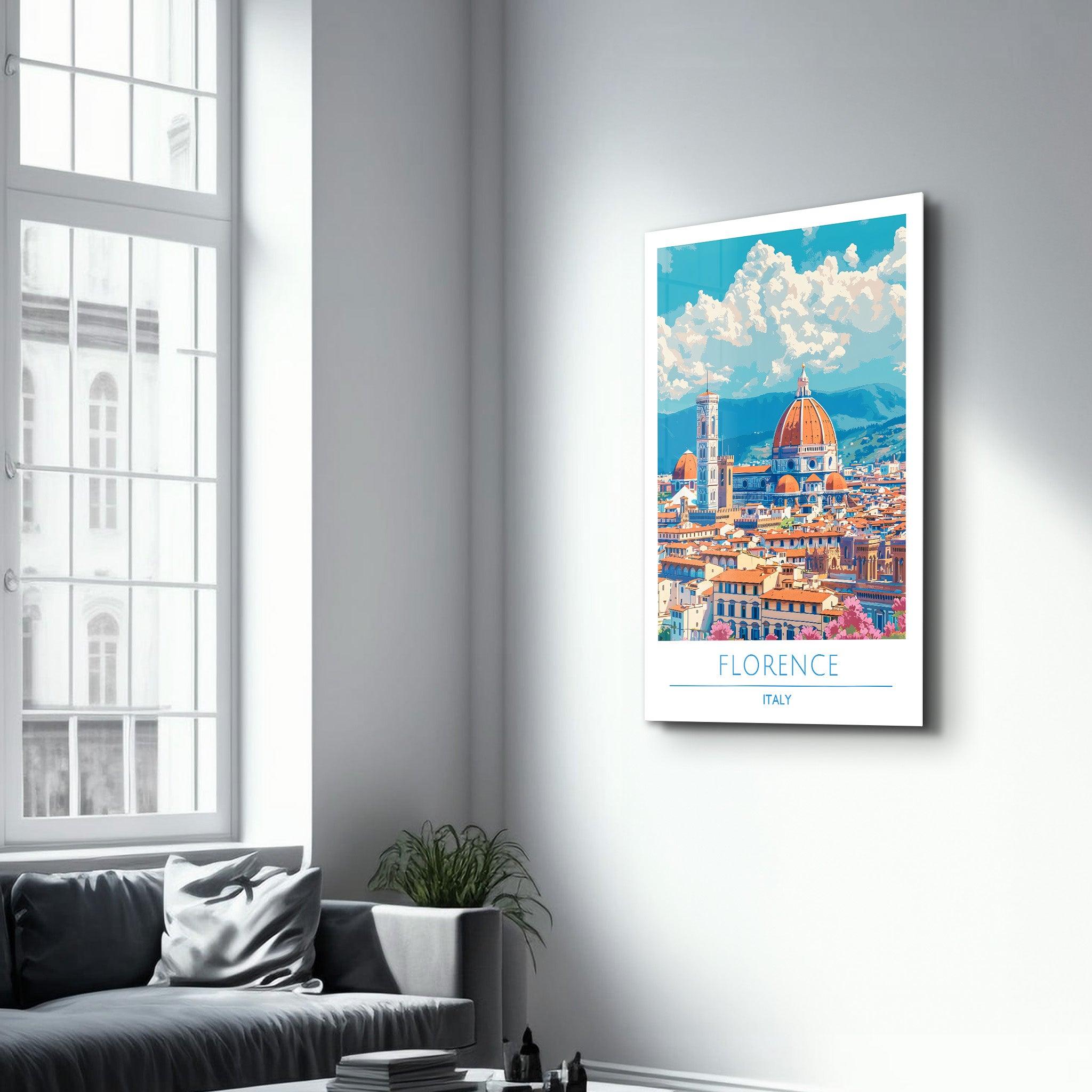 Florence Italy-Travel Posters | Glass Wall Art - ArtDesigna Glass Printing Wall Art