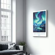 Northern Lights Iceland-Travel Posters | Glass Wall Art - ArtDesigna Glass Printing Wall Art