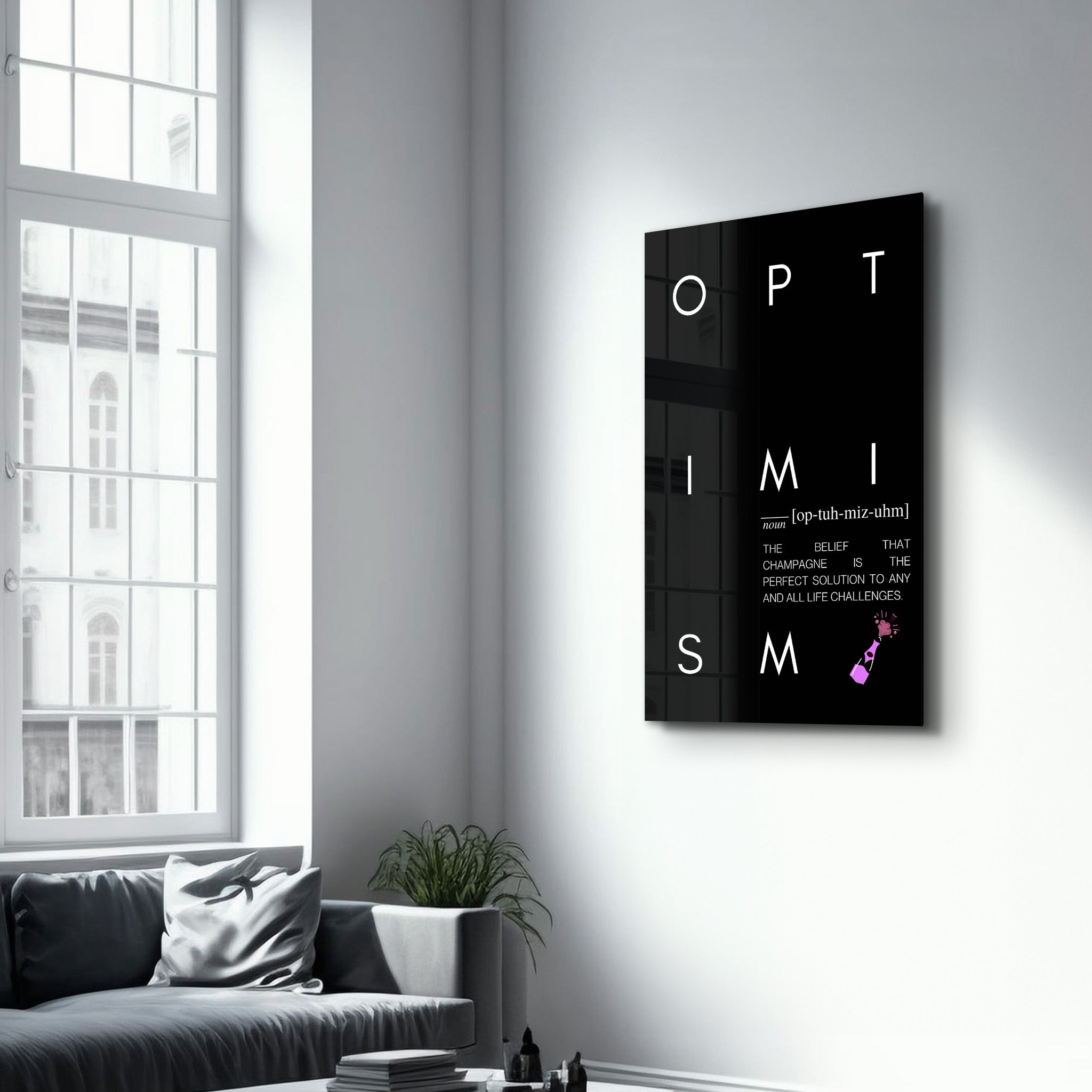 Optimism - Glass Wall Art