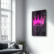 Pink Crown - Glass Wall Art