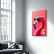 Stylish Pink Flamingo - Glass Wall Art - Artdesigna