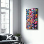 Abstract Music Collage- Glass Wall Art - Artdesigna