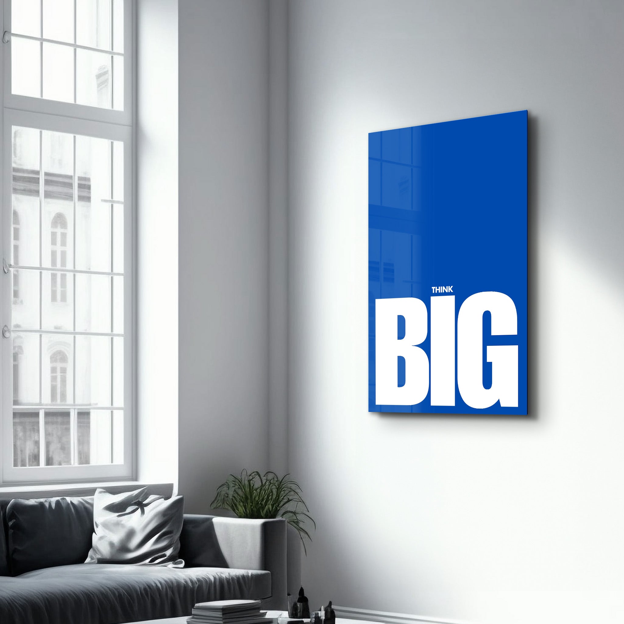 Think BIG | Motivational Glass Wall Art - Artdesigna