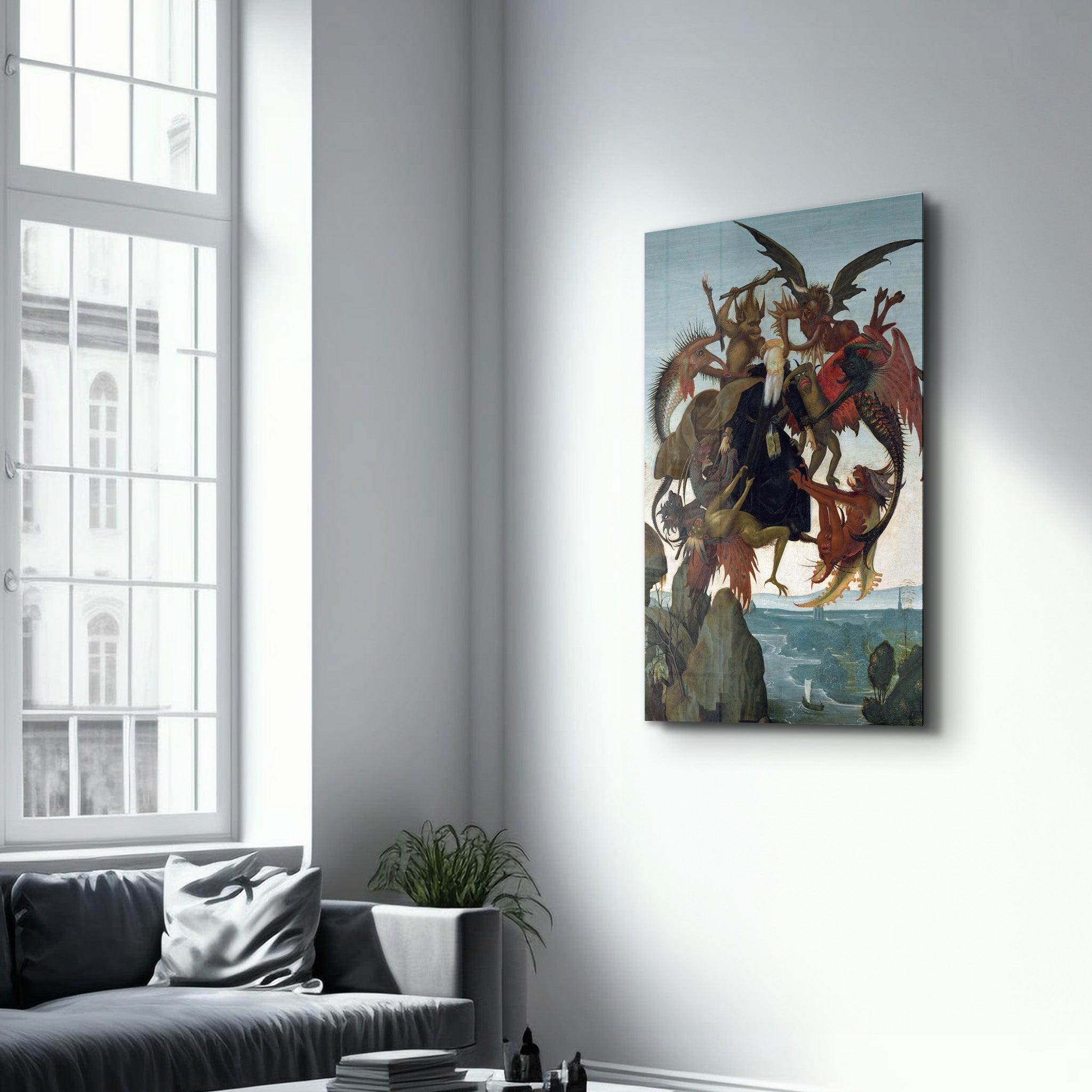 Michelangelo Buonarroti's The Torment of Saint Anthony (c. 1487–1488) | Glass Wall Art - ArtDesigna Glass Printing Wall Art