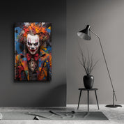 The Clown - Glass Wall Art - Artdesigna