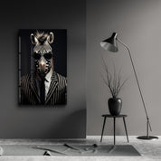 Zebra in Suit・Designers Collection Glass Wall Art - ArtDesigna Glass Printing Wall Art