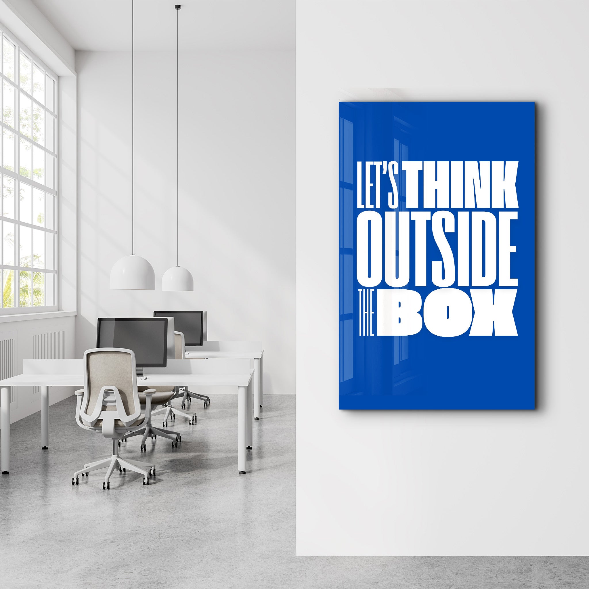 Think Outside the Box | Motivational Glass Wall Art - Artdesigna