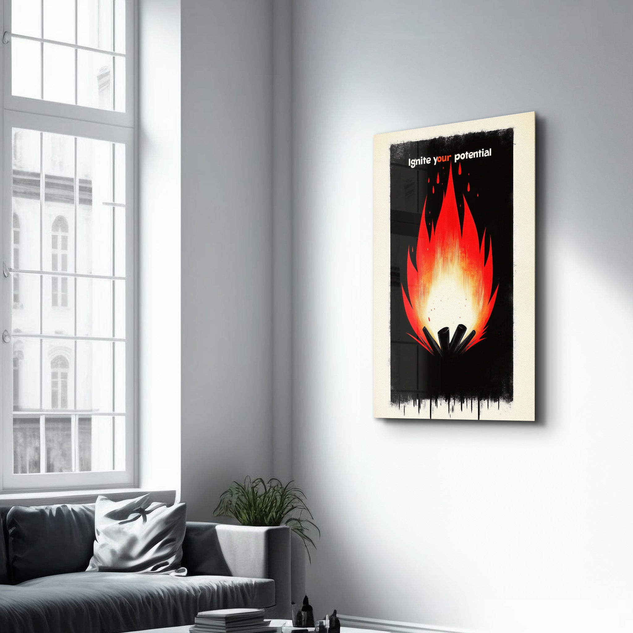 Ignite Your Potential - Motivational Glass Wall Art