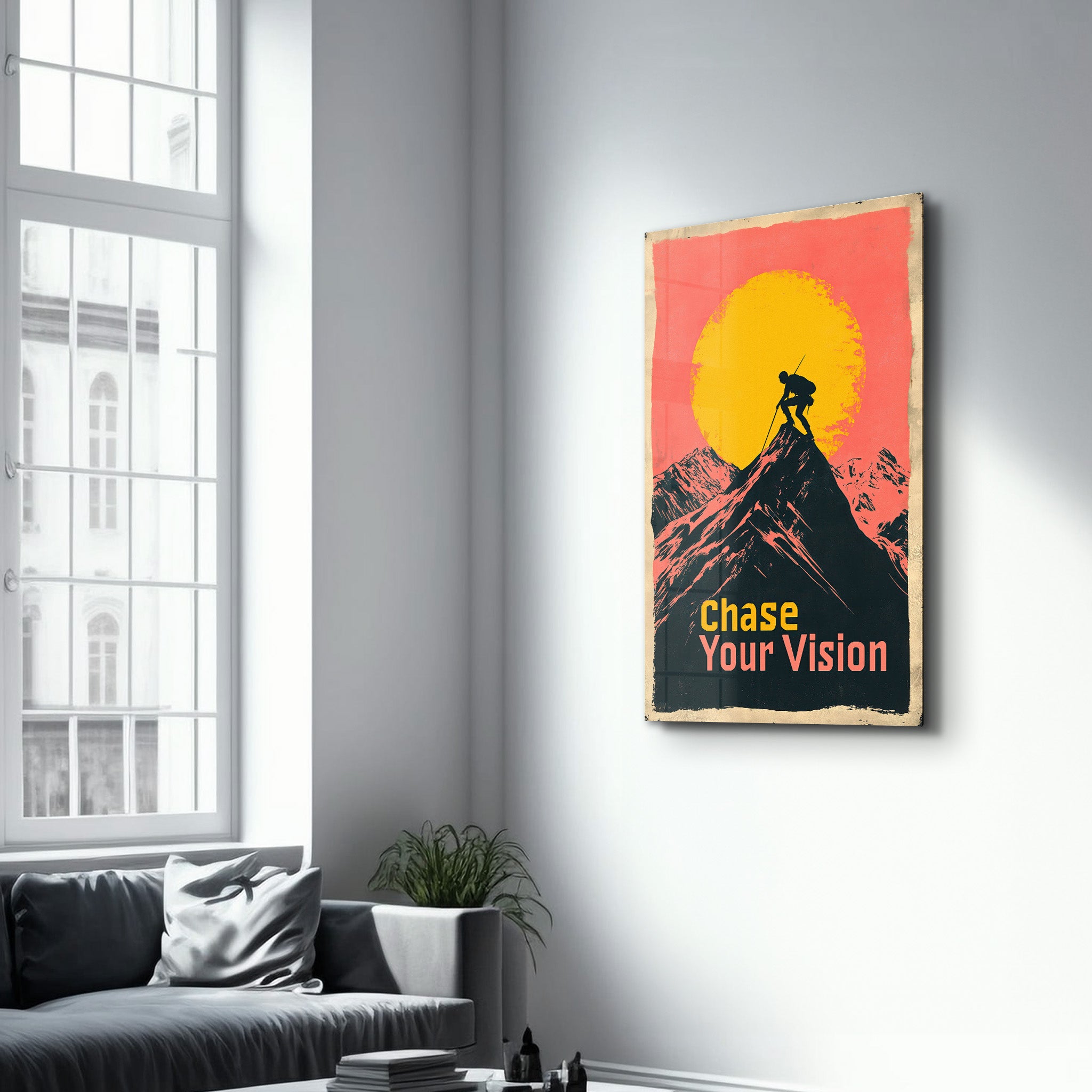 Chase Your Vision 3 - Motivational Glass Wall Art