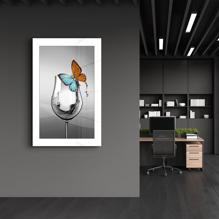 ・"Glass and Butterfly"・Glass Wall Art - ArtDesigna Glass Printing Wall Art