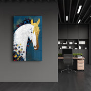 Abstract Puzzle Horse | Glass Wall Art - ArtDesigna Glass Printing Wall Art