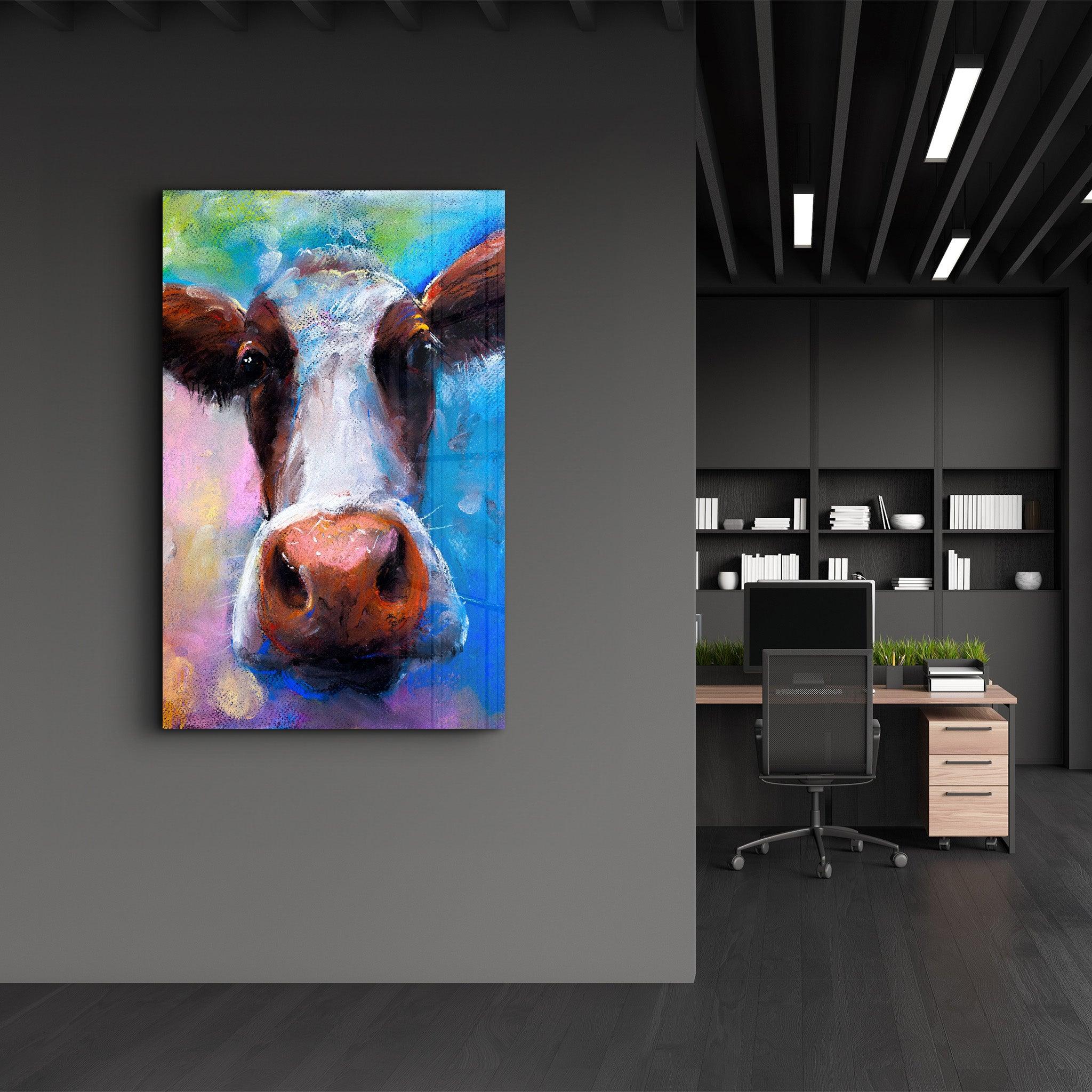 Cow Smiling | Glass Wall Art - ArtDesigna Glass Printing Wall Art