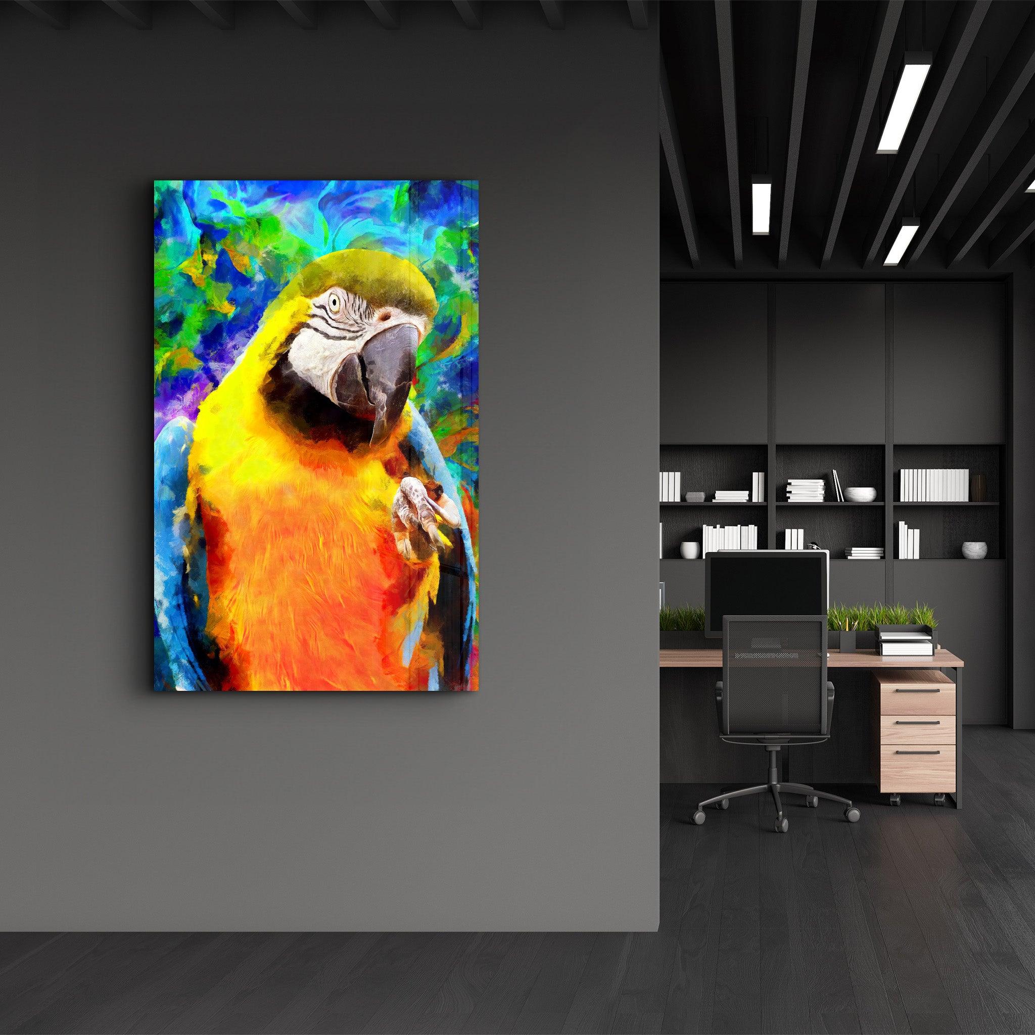 Colorful Parrot | Glass Wall Art - ArtDesigna Glass Printing Wall Art
