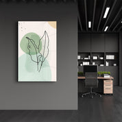 Abstract Shapes and Leaves V1 | Glass Wall Art - ArtDesigna Glass Printing Wall Art