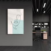 Abstract Shapes and Face V2 | Glass Wall Art - ArtDesigna Glass Printing Wall Art