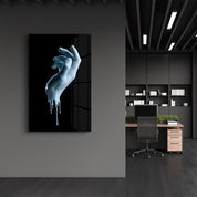 Blue Hand | Glass Wall Art - ArtDesigna Glass Printing Wall Art