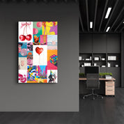 Eclectic Modern Collage-1 - Glass Wall Art - ArtDesigna Glass Printing Wall Art