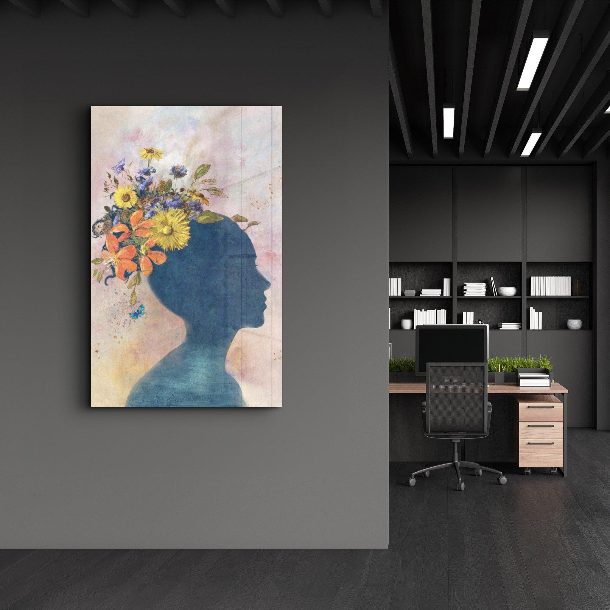 Abstract Women and Flowers | Glass Wall Art - ArtDesigna Glass Printing Wall Art