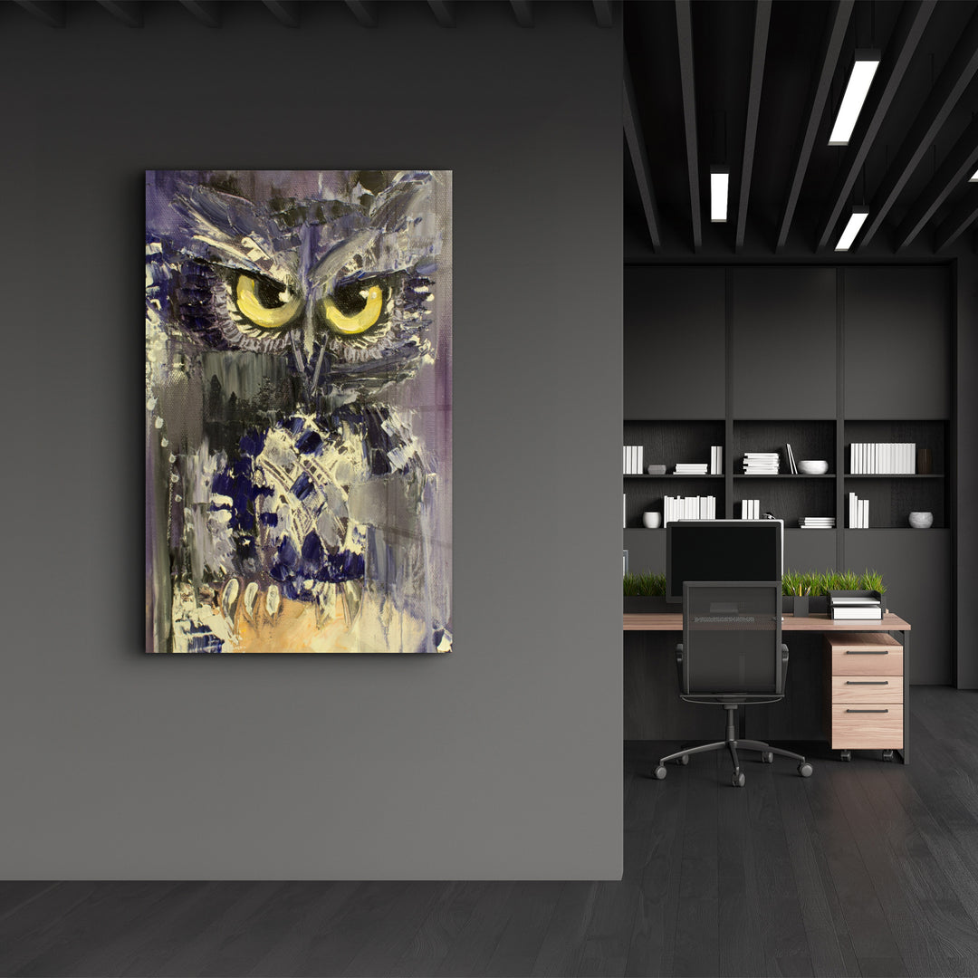 ・"Owlly"・Glass Wall Art - ArtDesigna Glass Printing Wall Art