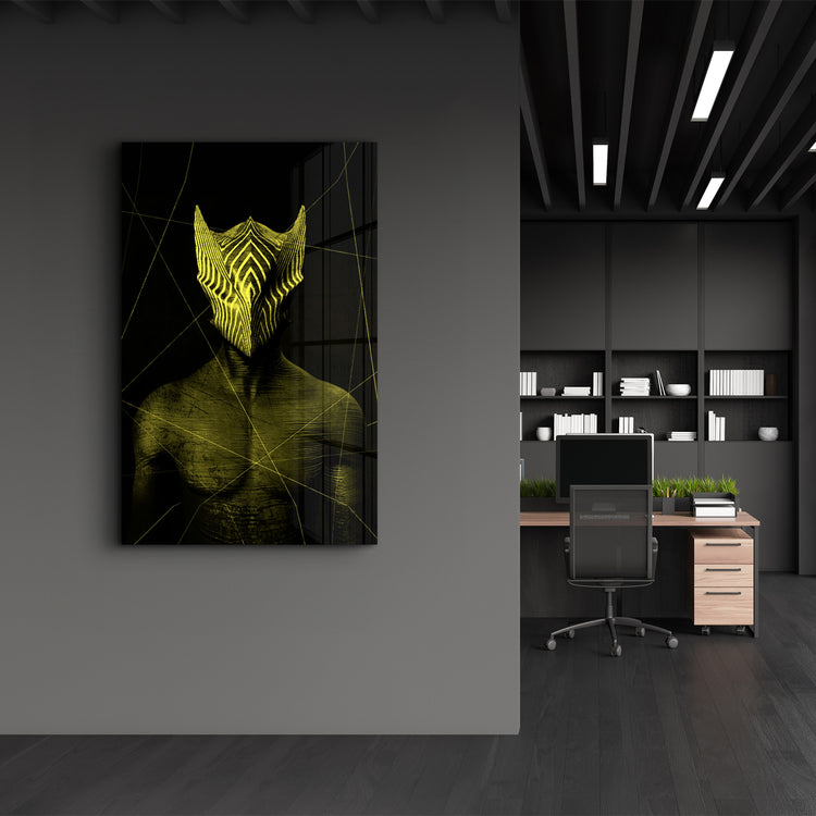 ・"Abstract Masked Man V3"・Glass Wall Art - ArtDesigna Glass Printing Wall Art