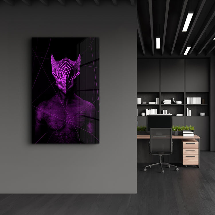・"Abstract Masked Man V5"・Glass Wall Art - ArtDesigna Glass Printing Wall Art