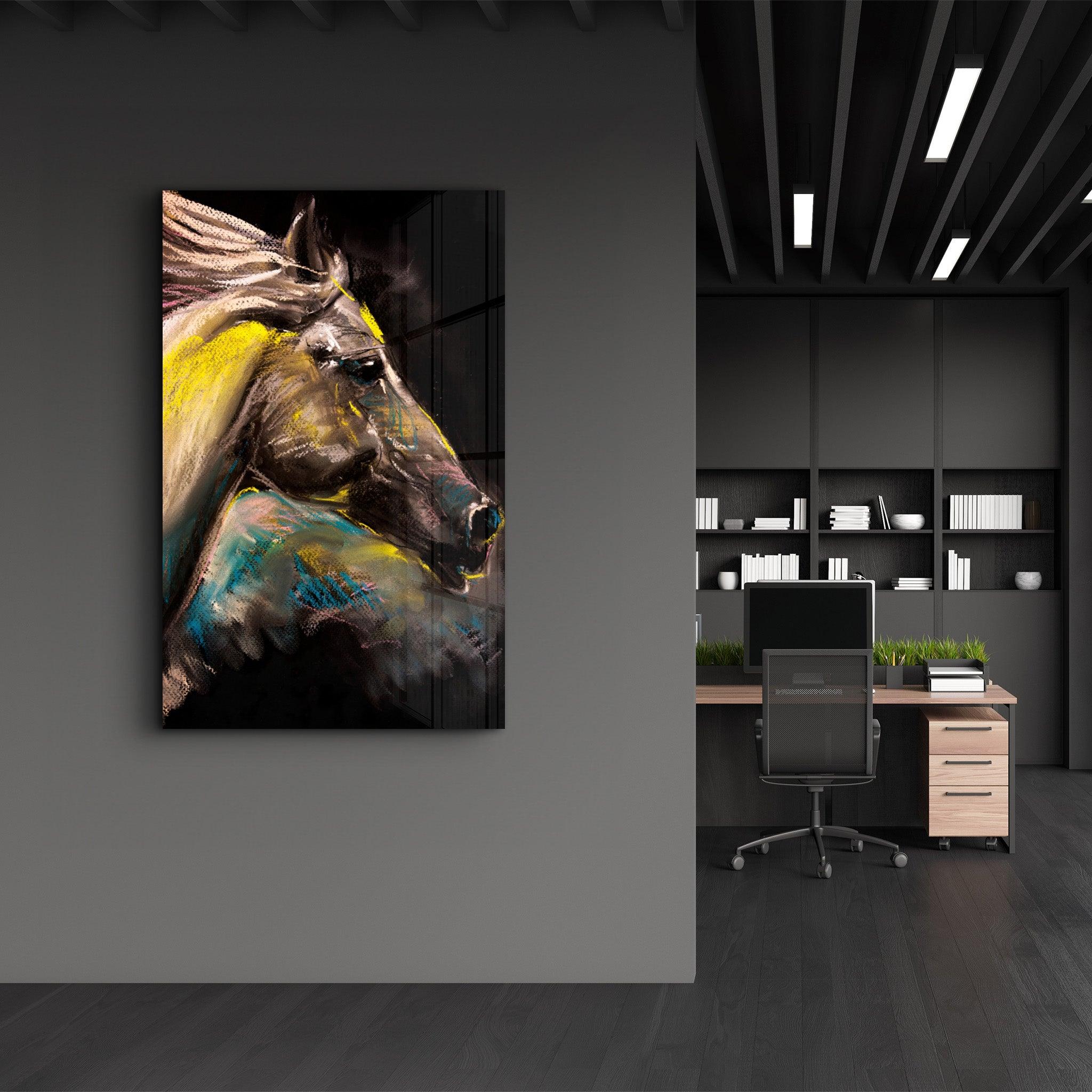 Abstract Horse | Glass Wall Art - ArtDesigna Glass Printing Wall Art