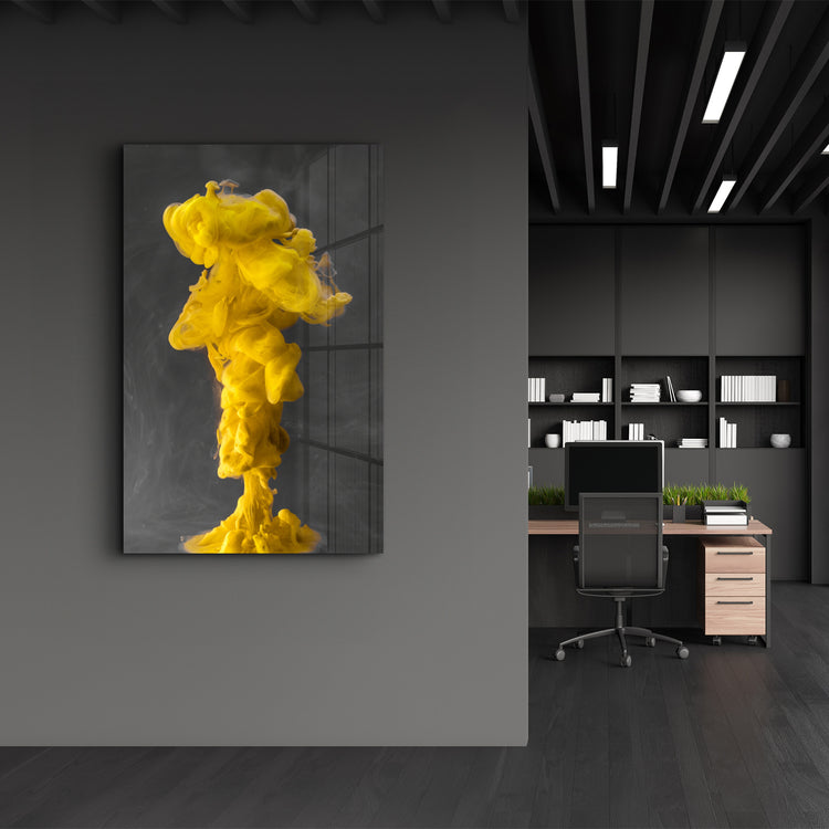 ・"Yellow Fog"・Glass Wall Art - ArtDesigna Glass Printing Wall Art