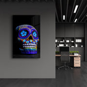 Sugar Skull -Mexican Skull V2 | Designers Collection Glass Wall Art - ArtDesigna Glass Printing Wall Art