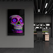 Sugar Skull -Mexican Skull V1 | Designers Collection Glass Wall Art - ArtDesigna Glass Printing Wall Art