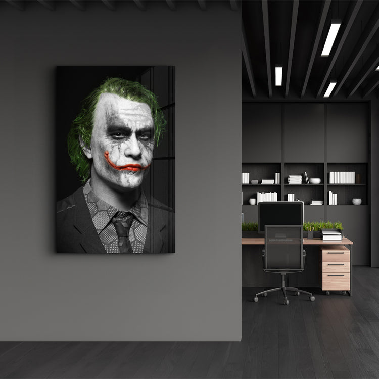 ・"The Joker - Heath Ledger"・Glass Wall Art - ArtDesigna Glass Printing Wall Art