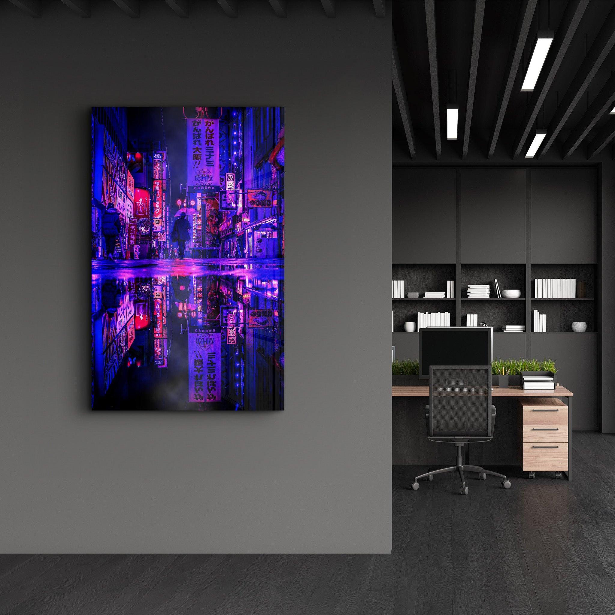 A Night From Osaka Glass Wall Art | ArtDesigna – Artdesigna