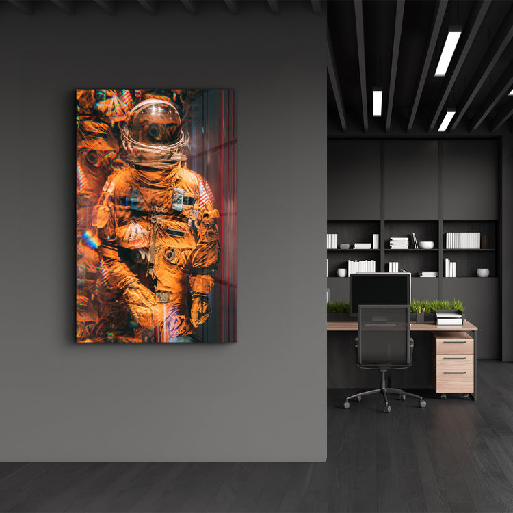 ・"Blurry Astronaut"・Designer's Collection Glass Wall Art - ArtDesigna Glass Printing Wall Art