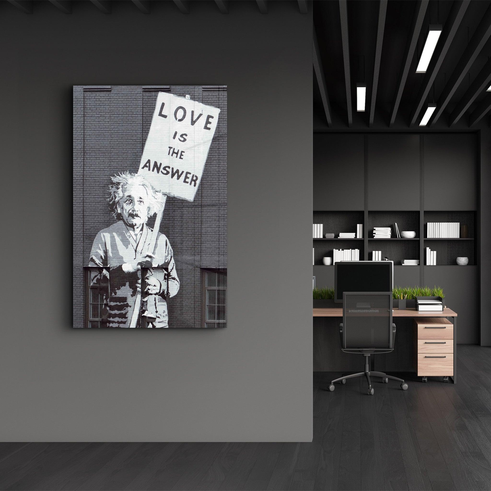 Banksy - Love is the Answer V2 | Designer's Collection Glass Wall Art - ArtDesigna Glass Printing Wall Art