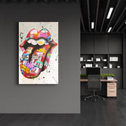 Tongue - Red | Designer's Collection Glass Wall Art - ArtDesigna Glass Printing Wall Art