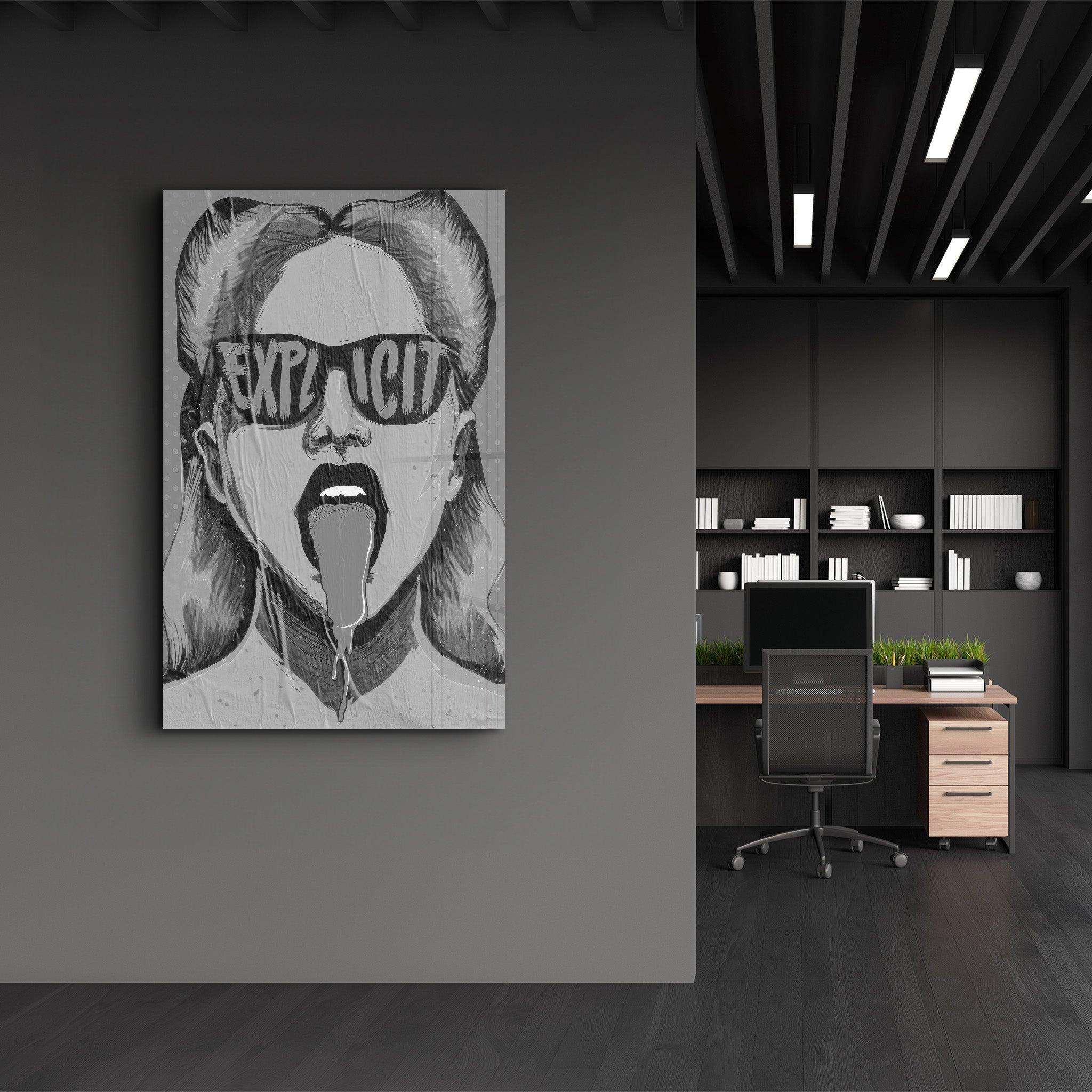 Explicit - Gray | Designer's Collection Glass Wall Art - ArtDesigna Glass Printing Wall Art
