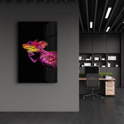 Iguana Magenta | Designer's Collection Glass Wall Art - ArtDesigna Glass Printing Wall Art