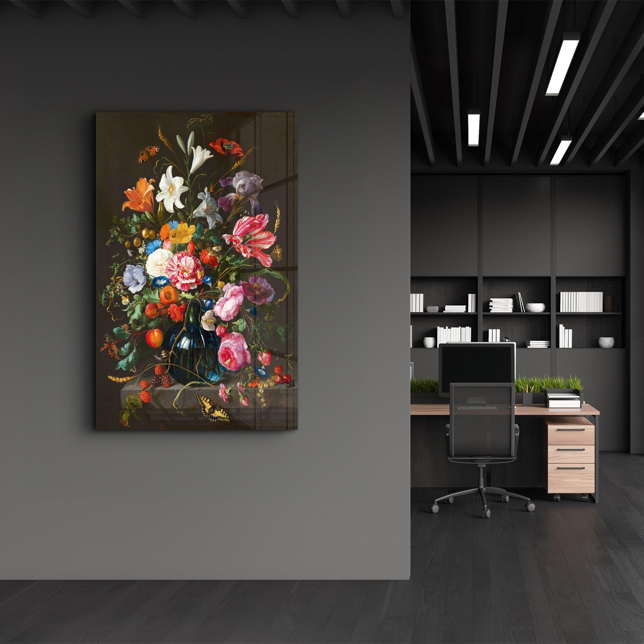 Retro Flowers | Designer's Collection Glass Wall Art - ArtDesigna Glass Printing Wall Art