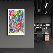 Cartoon Factory | Designer's Collection Glass Wall Art - ArtDesigna Glass Printing Wall Art