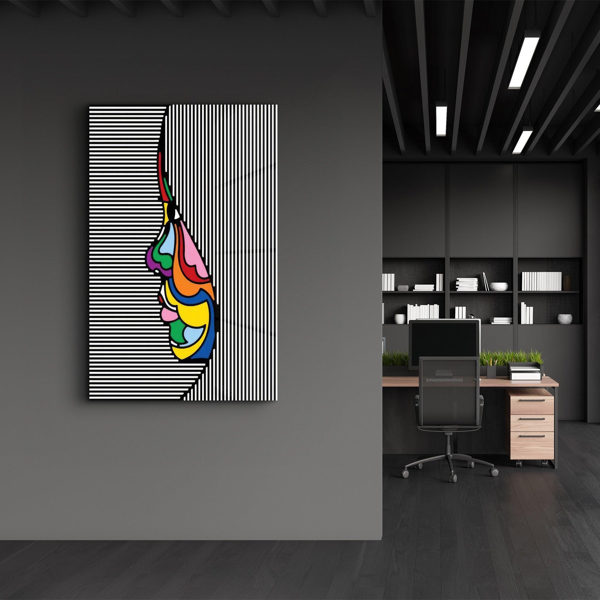 Lines and Face | Designer's Collection Glass Wall Art - ArtDesigna Glass Printing Wall Art