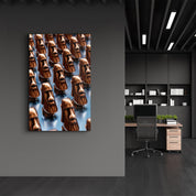 Stone Heads Clones | Designer's Collection Glass Wall Art - ArtDesigna Glass Printing Wall Art