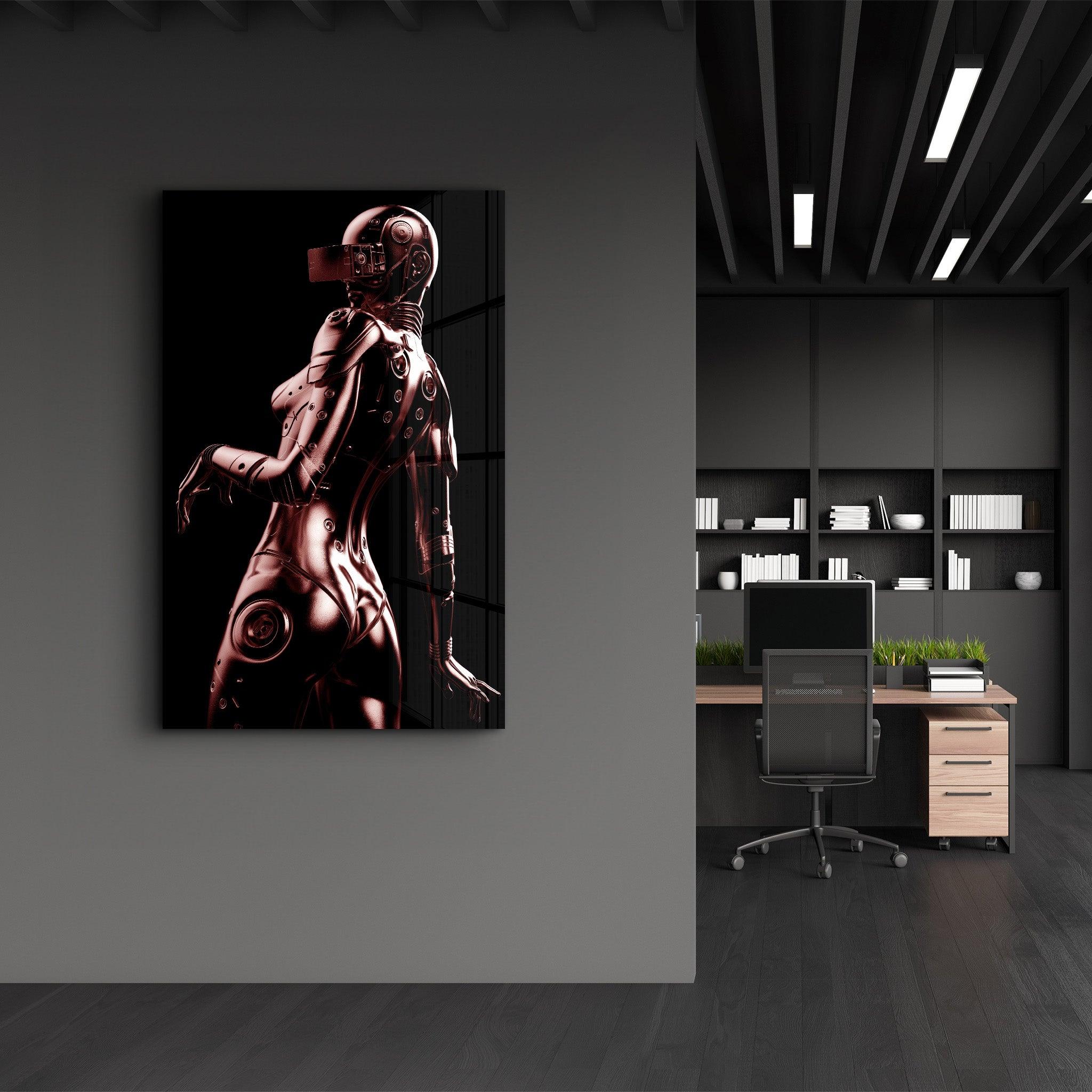 Robo Girl Bronze | Designer's Collection Glass Wall Art - ArtDesigna Glass Printing Wall Art