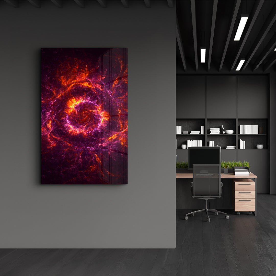・"Purple & Red Flames "・Glass Wall Art - ArtDesigna Glass Printing Wall Art
