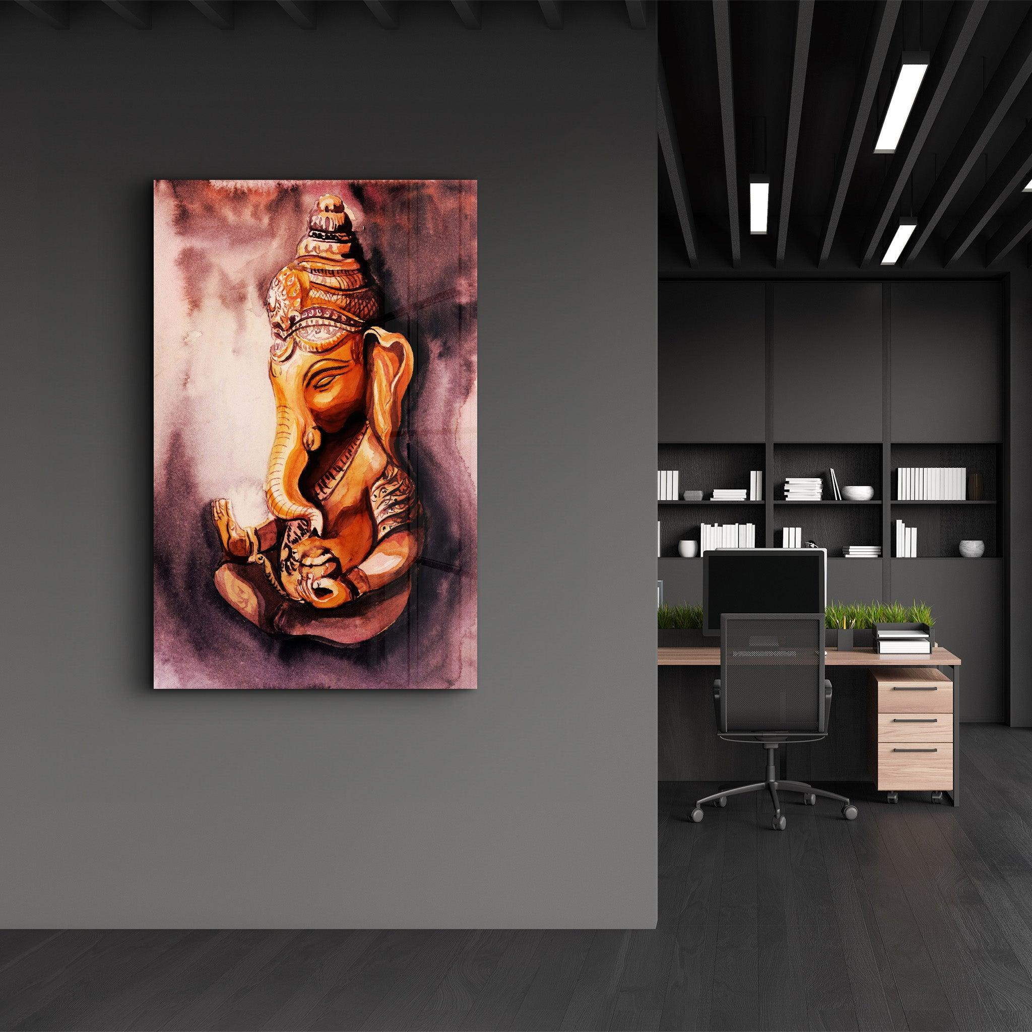 Indian Lord Ganesh | Glass Wall Art - ArtDesigna Glass Printing Wall Art