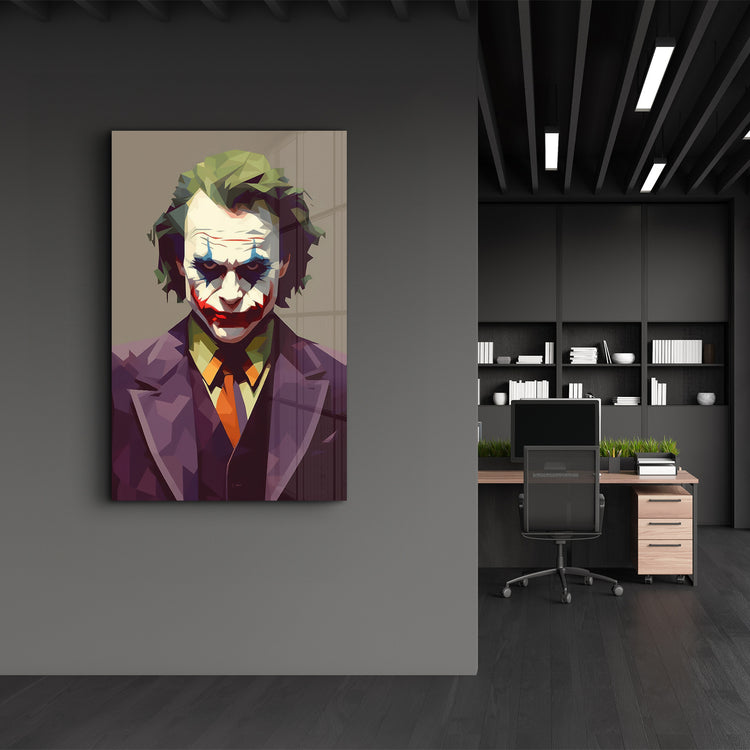 ・"Joker Pixels"・Designers Collection Glass Wall Art - ArtDesigna Glass Printing Wall Art