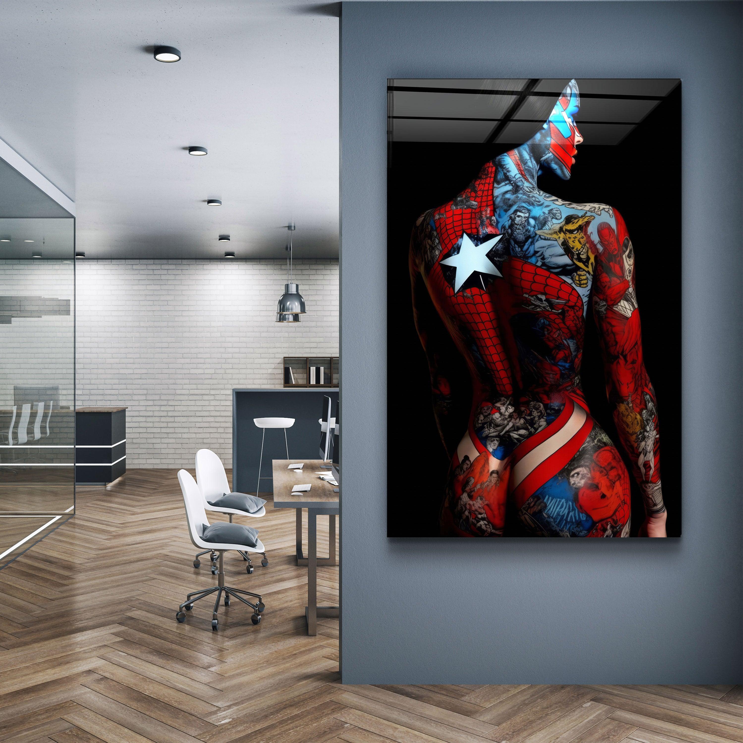 ・"Tattooed Body 2"・Designers Collection Glass Wall Art