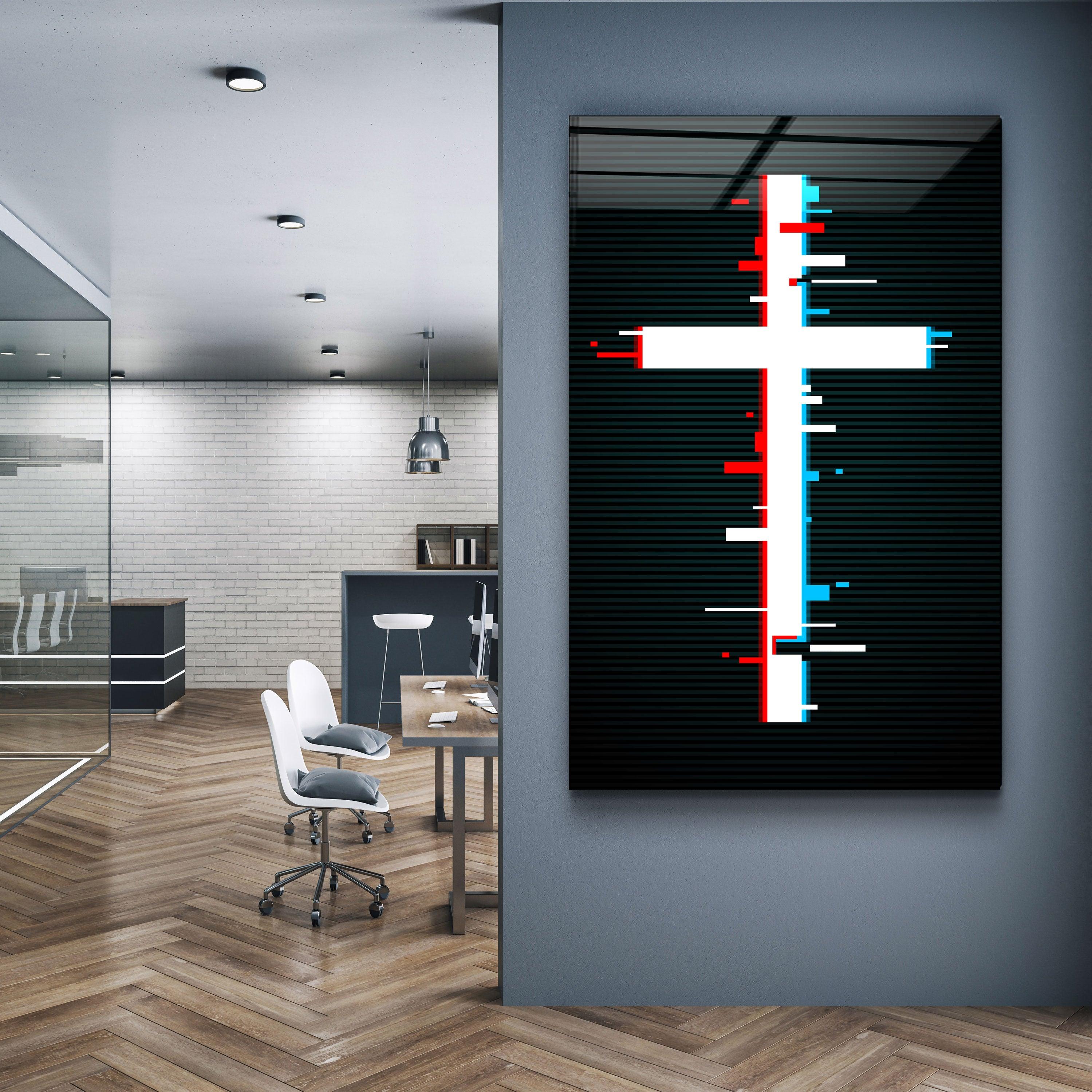 Cross - Trippy | Designers Collection Glass Wall Art - ArtDesigna Glass Printing Wall Art